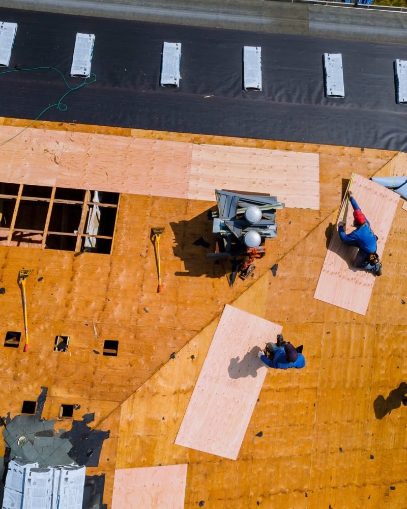 Demolition removal of an old asphalt shingle roof that was installed new shingle roof repair